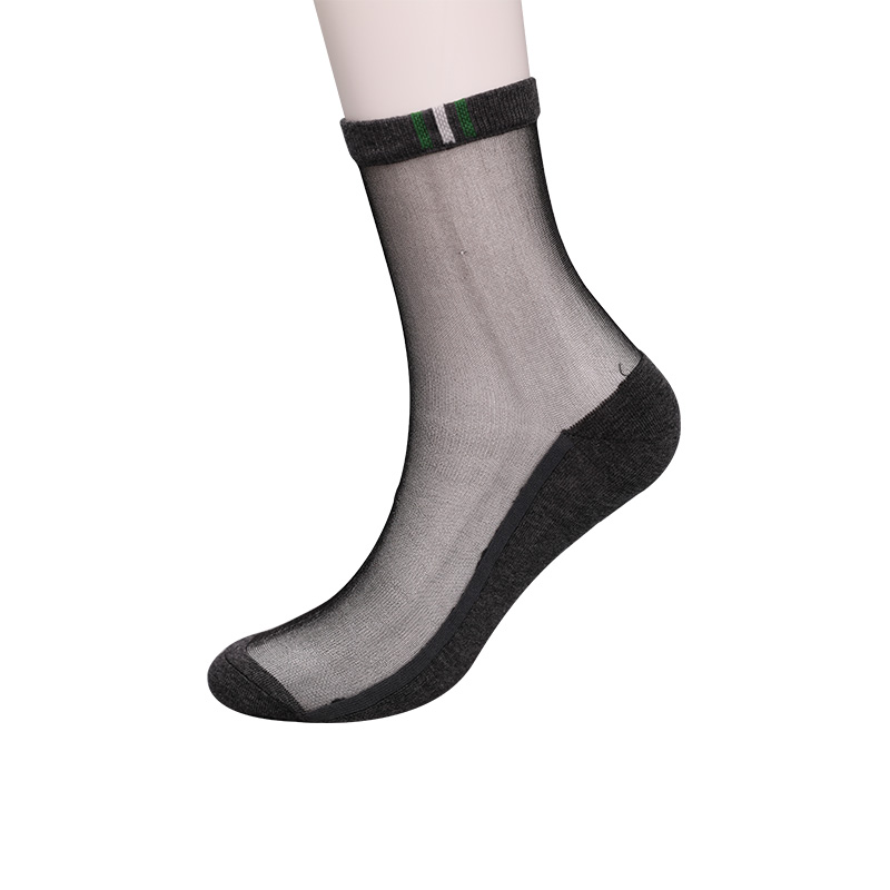 Fesyen kasual musim bunga dan musim panas bawah kapas stoking lelaki Luokou bunga berjalur menegak tapak kaki sejuk tidak licin stoking lelaki WSD2711