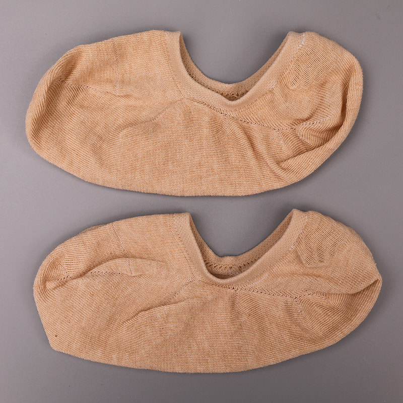 Sarung kaki wanita kapas berwarna asli, mesh, tidak kelihatan jahitan tangan WSD1401