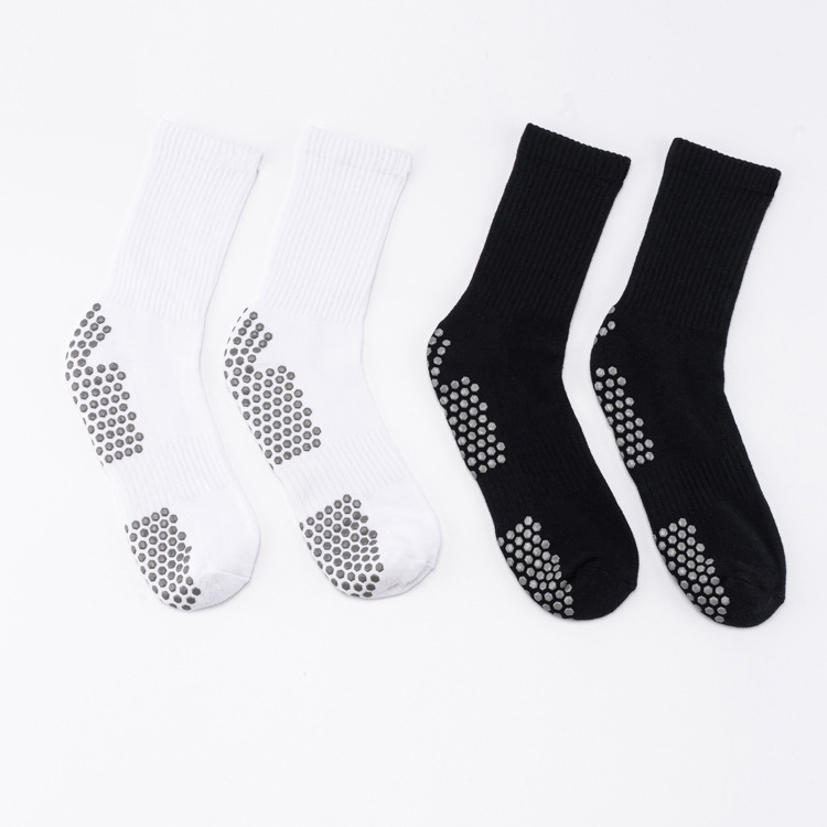 Logo Tersuai Grip Sock Anti Slip Silicone Cotton Terry Sport Socks Bola Sepak Untuk Lelaki